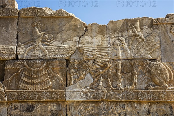 Relief with winged creature as symbol of the Zoroastrians