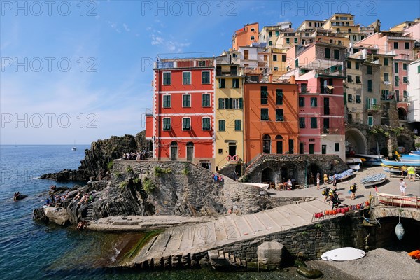 The easternmost village of the Cinque Terre Riomaggiore on the Italian Riviera