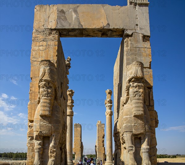 Gate of all countries with winged mixed creatures