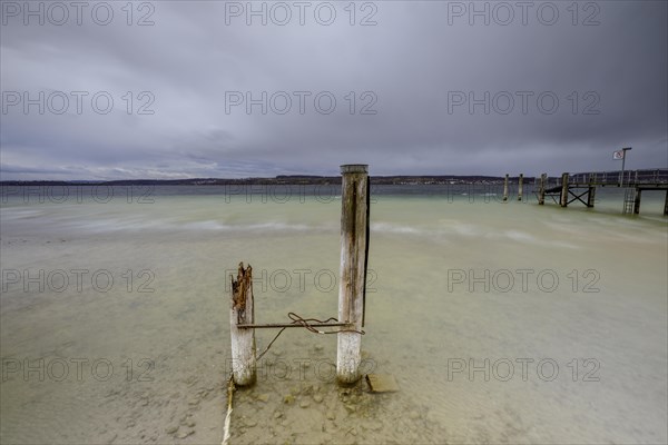 Stormy winter weather at Lake Constance