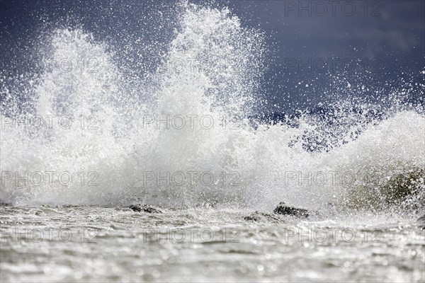 Storm Lolita raging on the stony shore in Hagnau