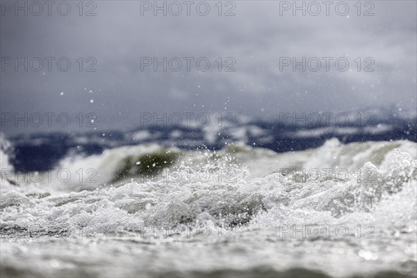 Storm Lolita raging on the stony shore in Hagnau