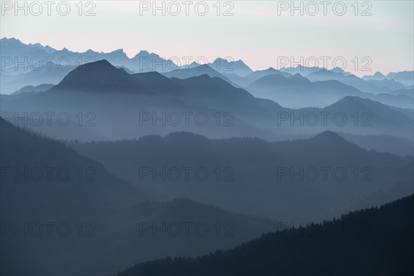 View from the Rotwandhaus of the main Alpine ridge towards Austria