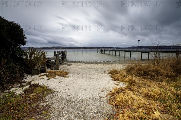 Stormy winter weather at Lake Constance