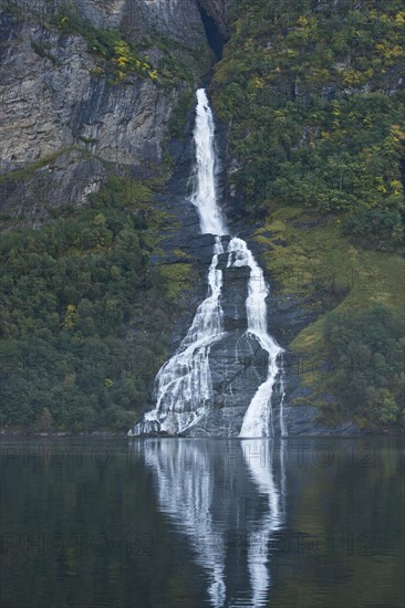 Waterfall into Geiranger Fjord