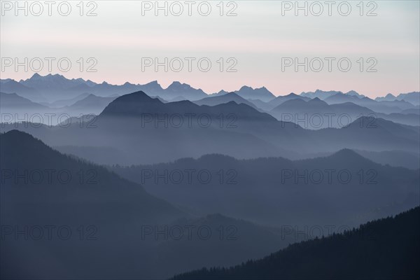 View from the Rotwandhaus of the main Alpine ridge towards Austria