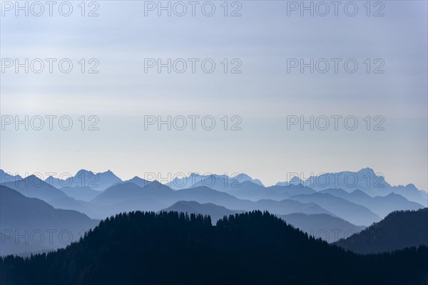 View from the Rotwandhaus of the main Alpine ridge towards Austria