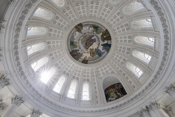 Interior view with the large dome in St. Blasius Cathedral