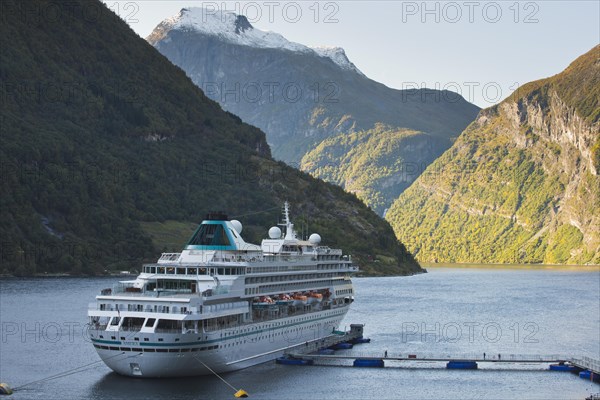 Cruise ship in Geiranger Fjord