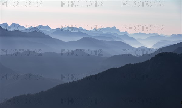 View from the Rotwandhaus of the main Alpine ridge towards Austria