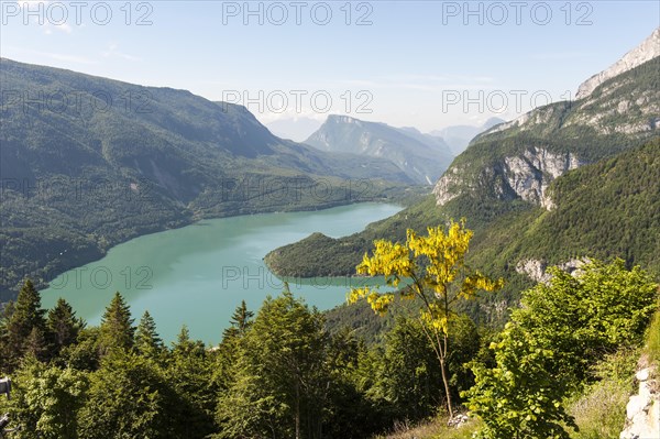 View of the lake Lago di Molveno Molveno