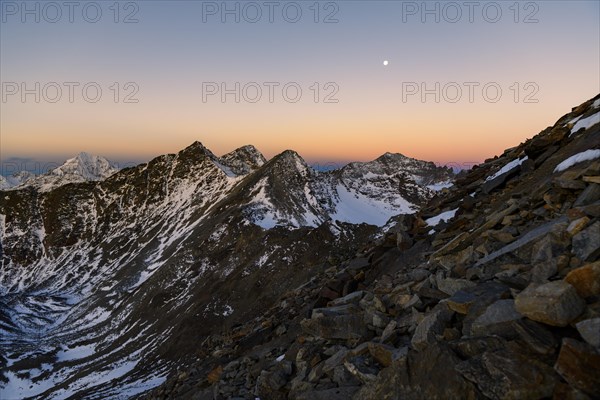 Snowy peak in the morning light