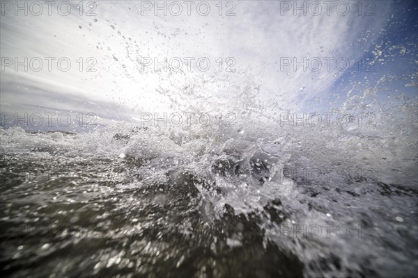 Storm Lolita raging on the stony shore in Hagnau