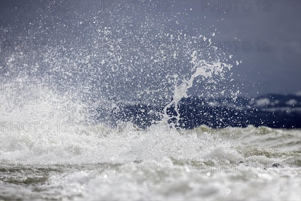 Storm Lolita raging on the stony shore in Hagnau