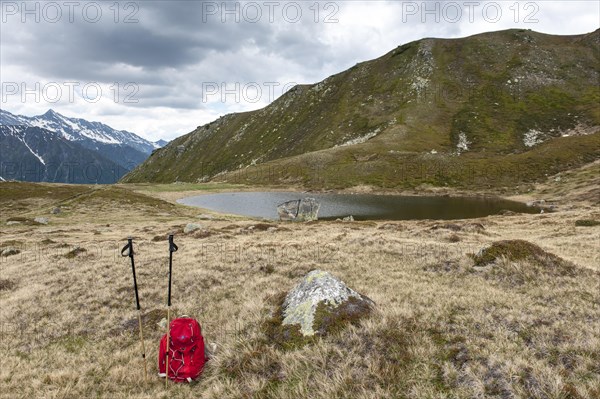 Hiking backpack and hiking poles