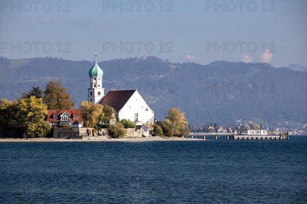 View from the painter's corner to the church of St. George and Pfaender