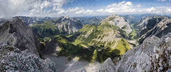 View from the summit of the Lamsenspitze