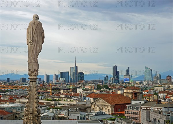 View from the roof of Milan Cathedral
