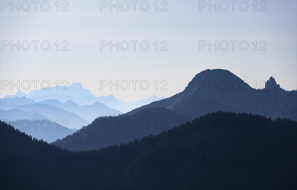 View from the Rotwandhaus of the main Alpine ridge towards Austria