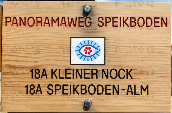 Wooden hiking sign