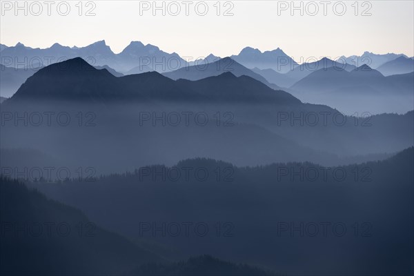 View from the Rotwandhaus of the main Alpine ridge towards Austria