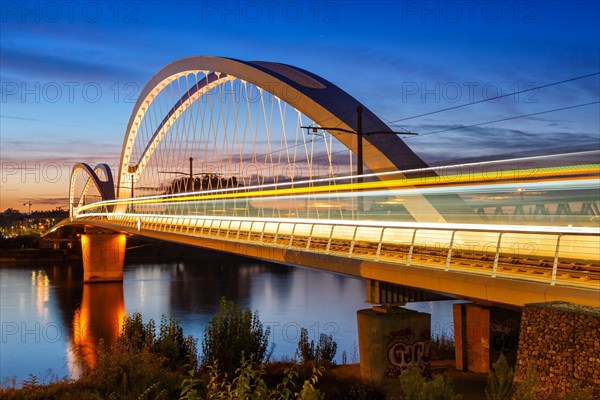 Beatus Rhenanus bridge for tramway over river Rhine in Kehl