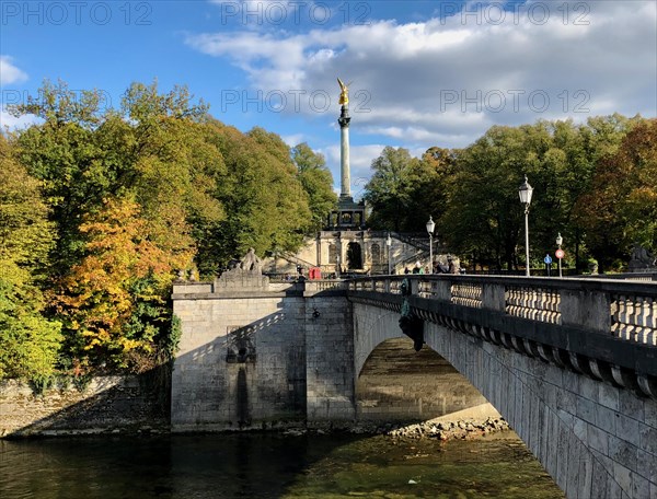 Luitpold Bridge over the Isar with Peace Angel