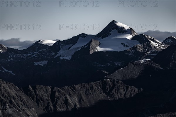 Snowy peak at blue hour