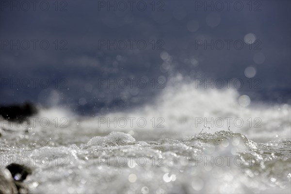 Storm Lolita raging on the stony shore in Hagnau