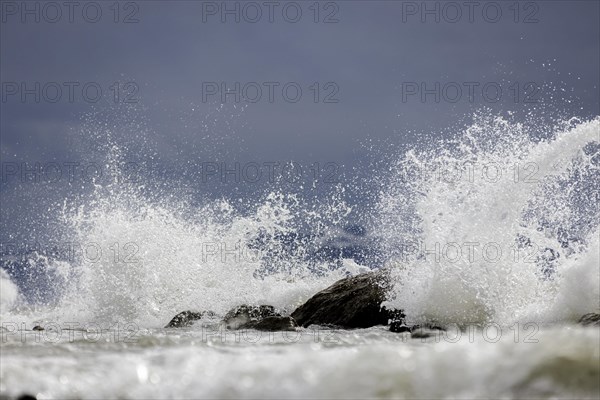 Storm Lolita raging on the stony shore in Hagnau