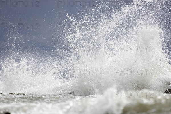 Storm Lolita raging on the stony shore in Hagnau