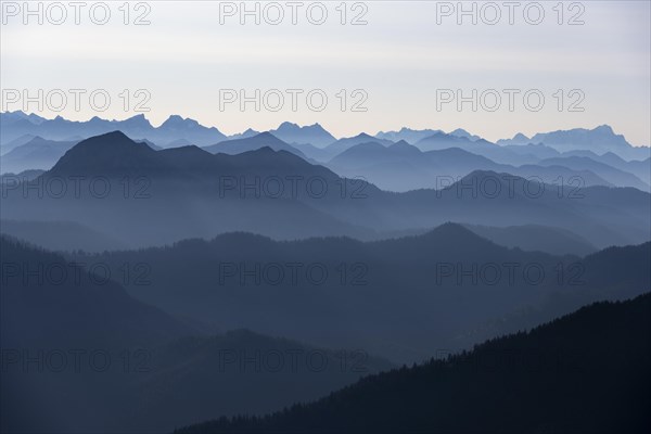 View from the Rotwandhaus of the main Alpine ridge towards Austria