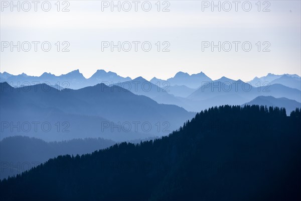 View from the Rotwandhaus of the main Alpine ridge towards Austria