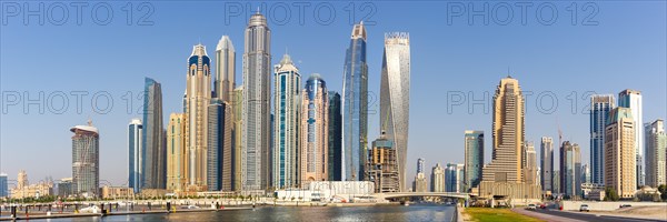 Dubai Marina and Harbour Skyline Architecture Luxury Holiday in Arabia Panorama in Dubai