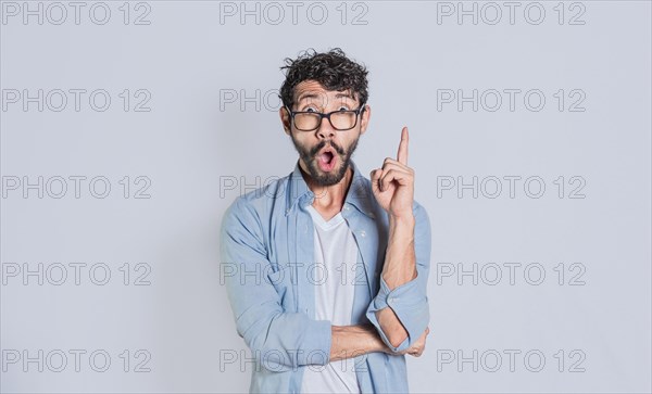Shocked young man with new idea