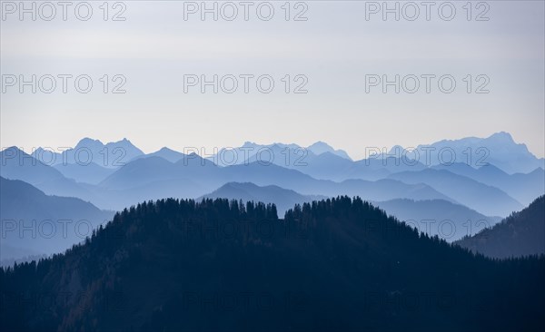 View from the Rotwandhaus of the main Alpine ridge towards Austria