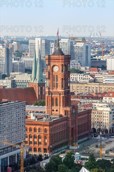 Red City Hall City Skyline Aerial View in Berlin