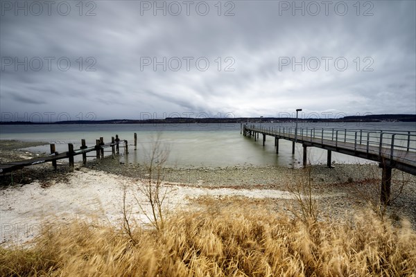 Stormy winter weather at Lake Constance
