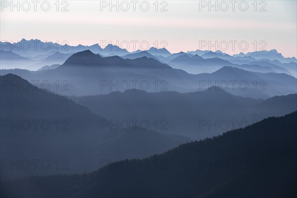 View from the Rotwandhaus of the main Alpine ridge towards Austria