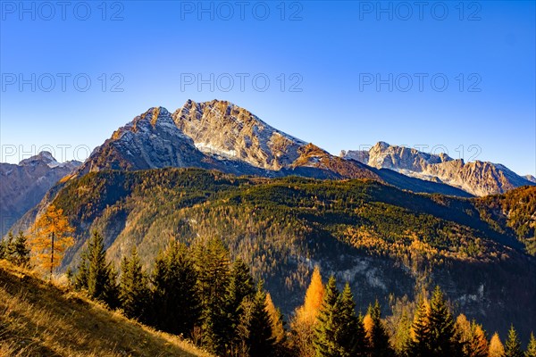 Mountains glow in autumn