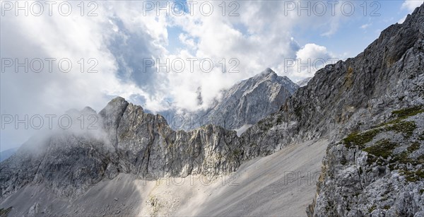 View of mountain ridge with Mitterkarlspitze