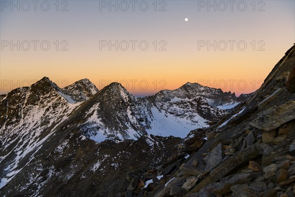 Snowy peak in the morning light