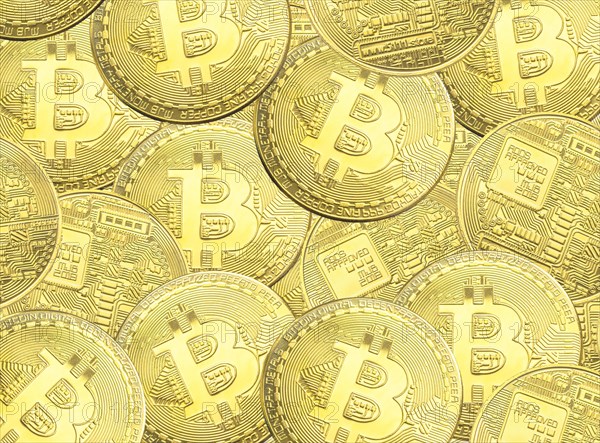 Bitcoin BTC crypto currency gold coins abstract texture