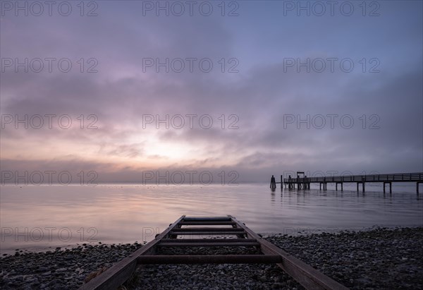 Slipway at sunset at the Lake Ammer