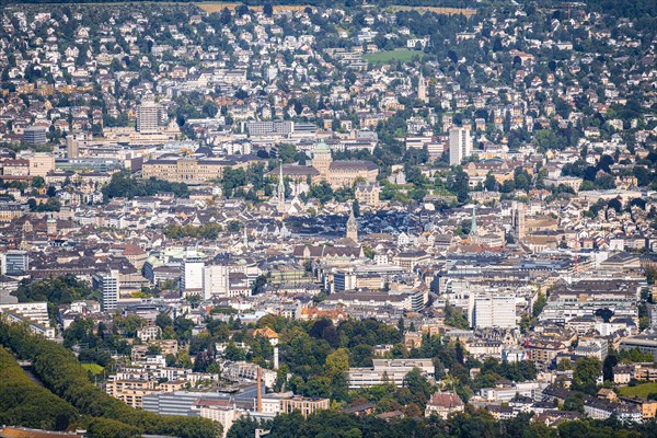 View from the Uetliberg over the Atlstadt of Zurich