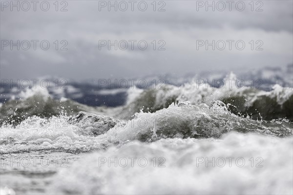 Storm Lolita raging on the stony shore in Hagnau