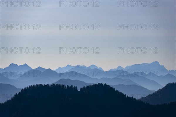 View from the Rotwandhaus of the main Alpine ridge towards Austria