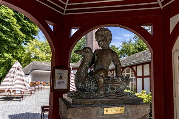 Sculpture Boy on a Goose by Well Habicht above the Soedergrundquelle