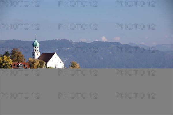 View from the painter's corner to the church of St. George and Pfaender