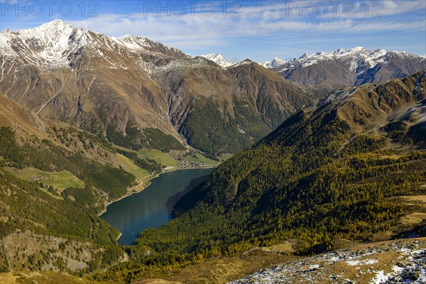 Vernagt reservoir in mountain landscape